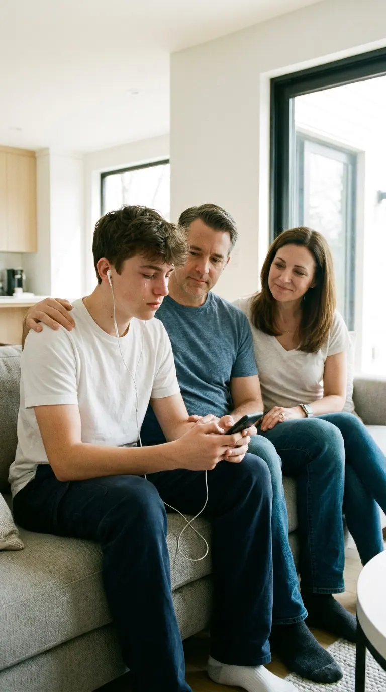Jeune homme ému en écoutant une chanson personnalisée offerte
