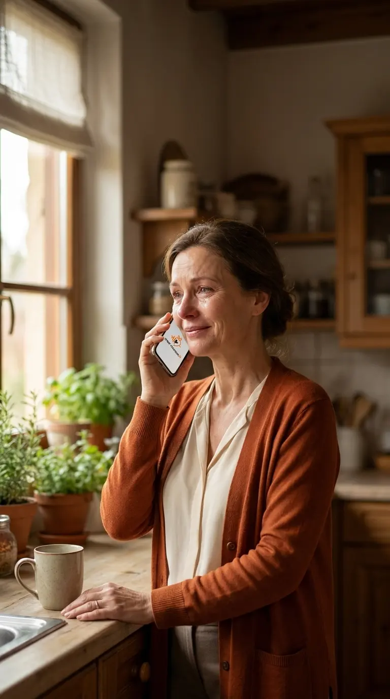 Maman émue en écoutant une chanson personnalisée offerte par son enfant